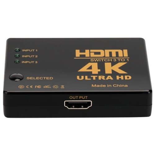 3 port smart hdmi compatible switch three hdmi signal input switch hdmi signal output 3 cut 1 video switcher Адаптер переходник конвертер сплиттер HDMI 4K+ 3 порта HDMI switch 1080P Onten OTN-7593 черный