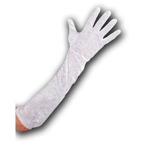 фото Перчатки бархатные до локтя (цв: белый ) артэ