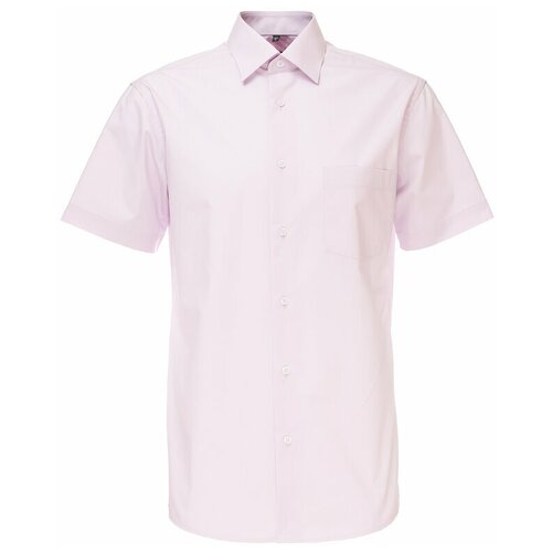 фото Рубашка мужская короткий рукав greg 710/309/lil/z, полуприталенный силуэт / regular fit, цвет сиреневый, рост 174-184, размер ворота 40