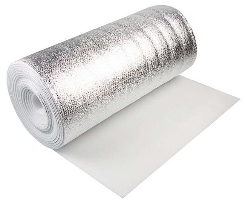 Теплоизоляция с ламинированной отражающей алюминиевой фольгой Тепофол А 5 мм, 1х12м (12 м²) - фотография № 3