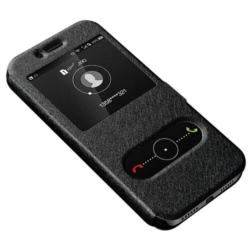 фото Чехол-книжка mypads для samsung galaxy c9 pro с окошком для входящих вызовов и свайпом черный