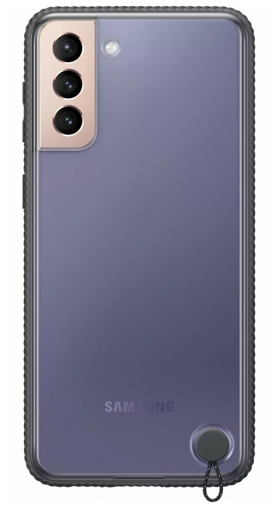 Чехол (клип-кейс) SAMSUNG Protective Standing Cover, для Samsung Galaxy S21+, прозрачный/черный [ef-gg996cbegru] - фото №1