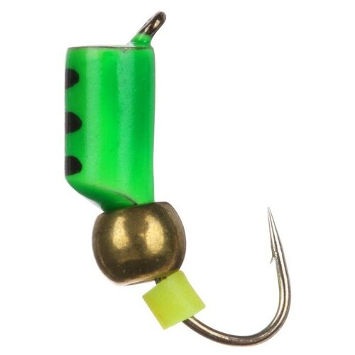 Мормышка Мир вольфрама столбик с латунным шаром зелёный d-3 мм 125₽