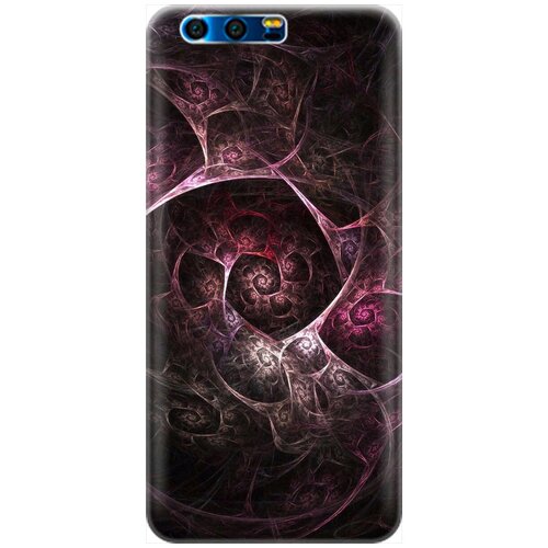 фото Ультратонкий силиконовый чехол-накладка для honor 9 с принтом "темная абстракция" gosso