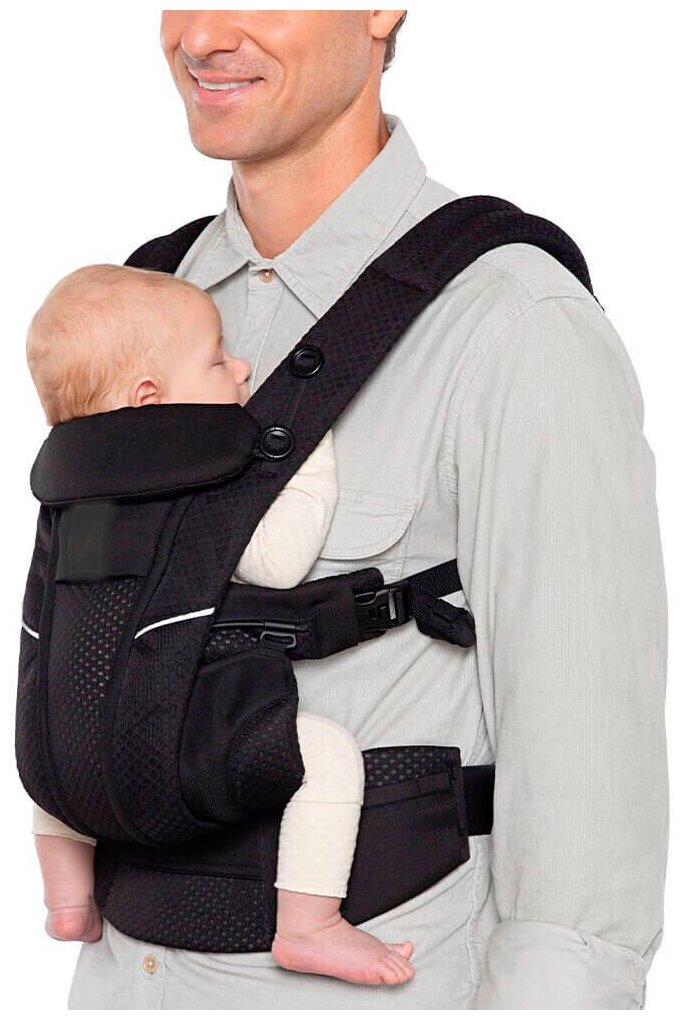 Эргорюкзак-слинг Omni Breeze SoftFlex Mesh с рождения и до 20 кг. 4 положения ребенка. Черный