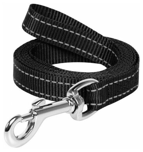 Поводок COLLAR Dog Extreme нейлоновый с кожей (ширина 14мм, длина 150см) чёрный