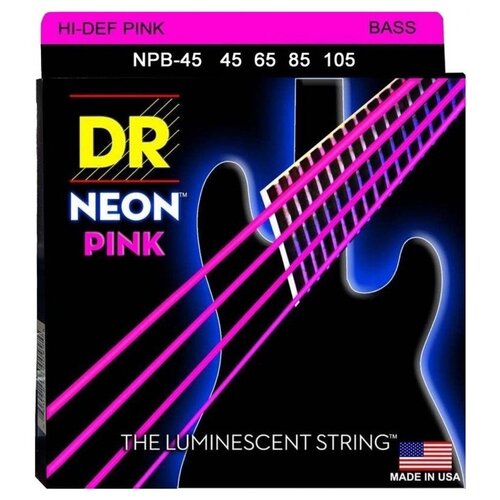 фото Набор струн dr npb-45 hi-def neon pink, 1 уп.