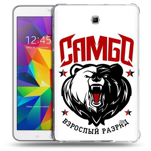 Чехол задняя-панель-накладка-бампер MyPads Единоборства Самбо медведь для Samsung Galaxy Tab 4 8.0 SM-T330/T331/T335 противоударный