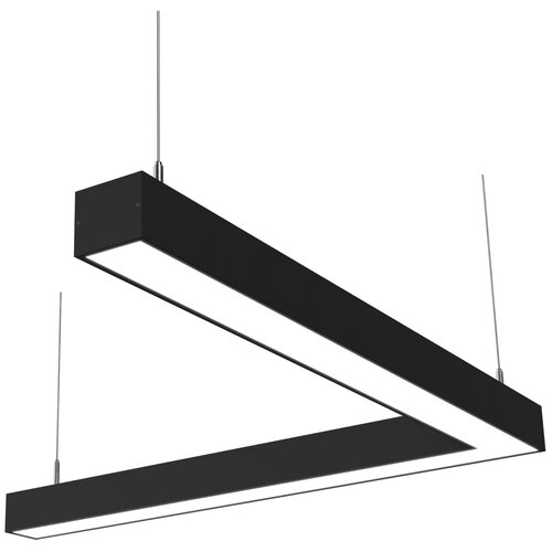 Светильник светодиодный потолочный подвесной угловой 90гр черный на кухню, детскую, прихожую, LED, 5000К, 18 Вт, 540*540*50*50мм