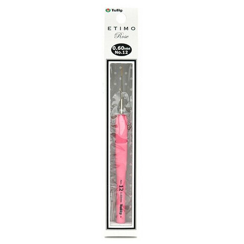 Крючок для вязания с ручкой Tulip ETIMO Rose 0,6мм, сталь / пластик, арт. TEL-12E