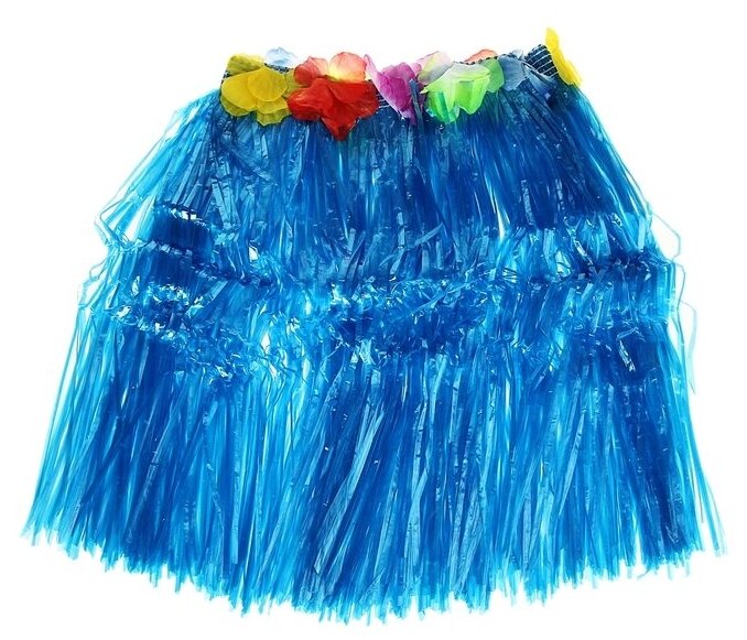 Гавайская юбка, цвет синий, 40 см