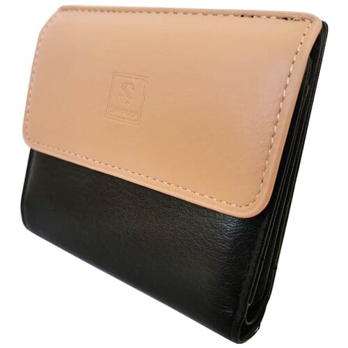 Кошелек Saralyn, экокожа, на кнопках, отделения для карт и монет, черный, мультиколор