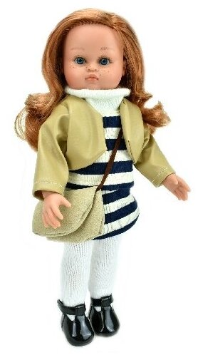 Кукла Lamagik "Нэни", в платье в полоску, в куртке, рыжие волосы, 33 см, арт. 33005