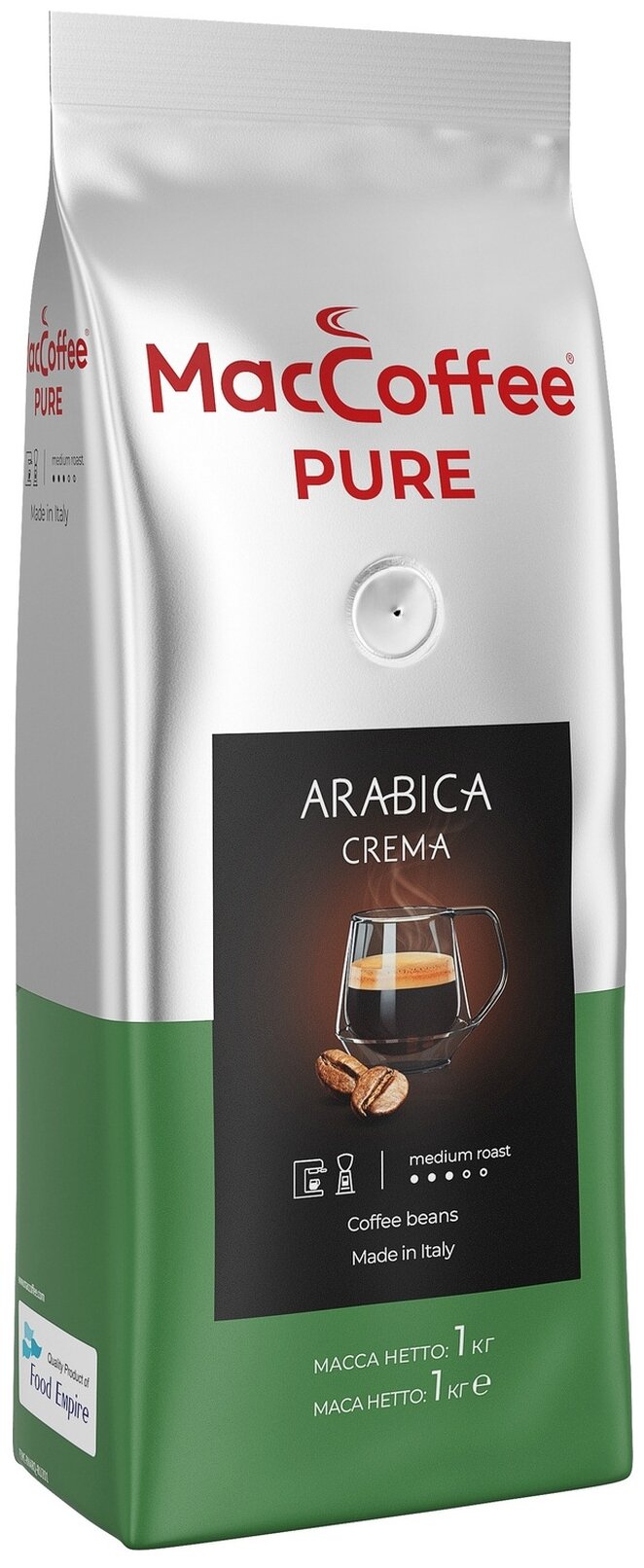 Кофе в зернах MacCoffee Pure Arabica Crema, 1 кг