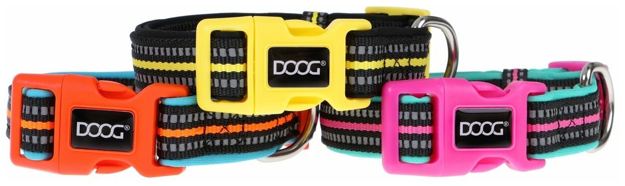 Ошейник для собак DOOG "NEON RIN TIN TIN", разноцветный, M, 32-46см (Австралия)