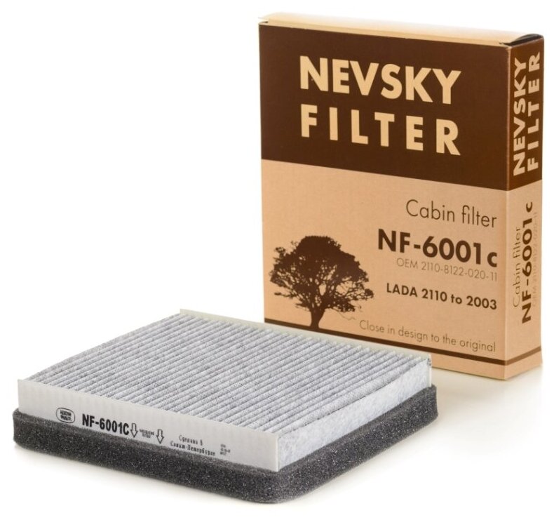 NF6001C невский фильтр салонный угольный ВАЗ лада 2110 2111 2112 до 2003 г. в. LADA 21108122020