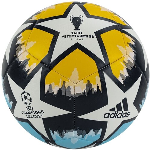 Мяч футбольный ADIDAS UCL Training St.P H57813, размер 4, машинная сшивка, бело-мультиколор