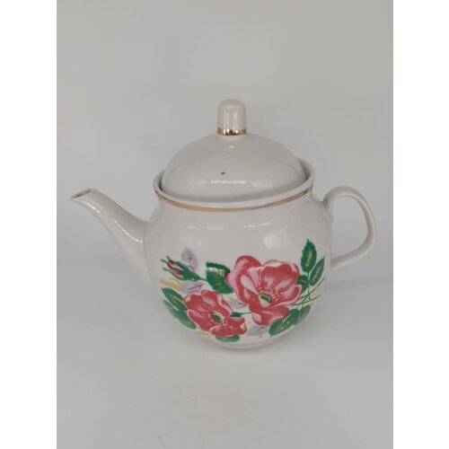 Винтажный советский фарфоровый заварочный чайник с цветочной росписью, СССР