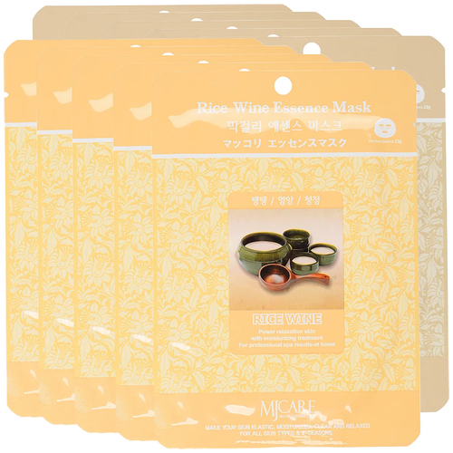 Маска для лица тканевая с экстрактом рисового вина Mijin Makgeolli Essence Mask, 23 г - 10 шт