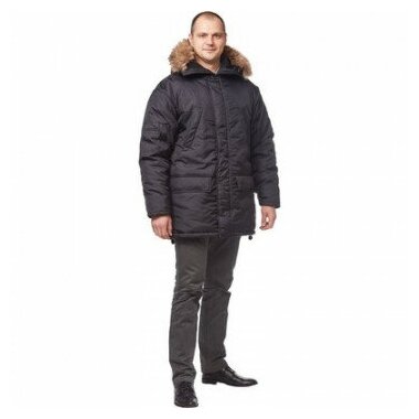 Куртка рабочая зимняя Аляска удлиненная черн (р.48-50)182-188