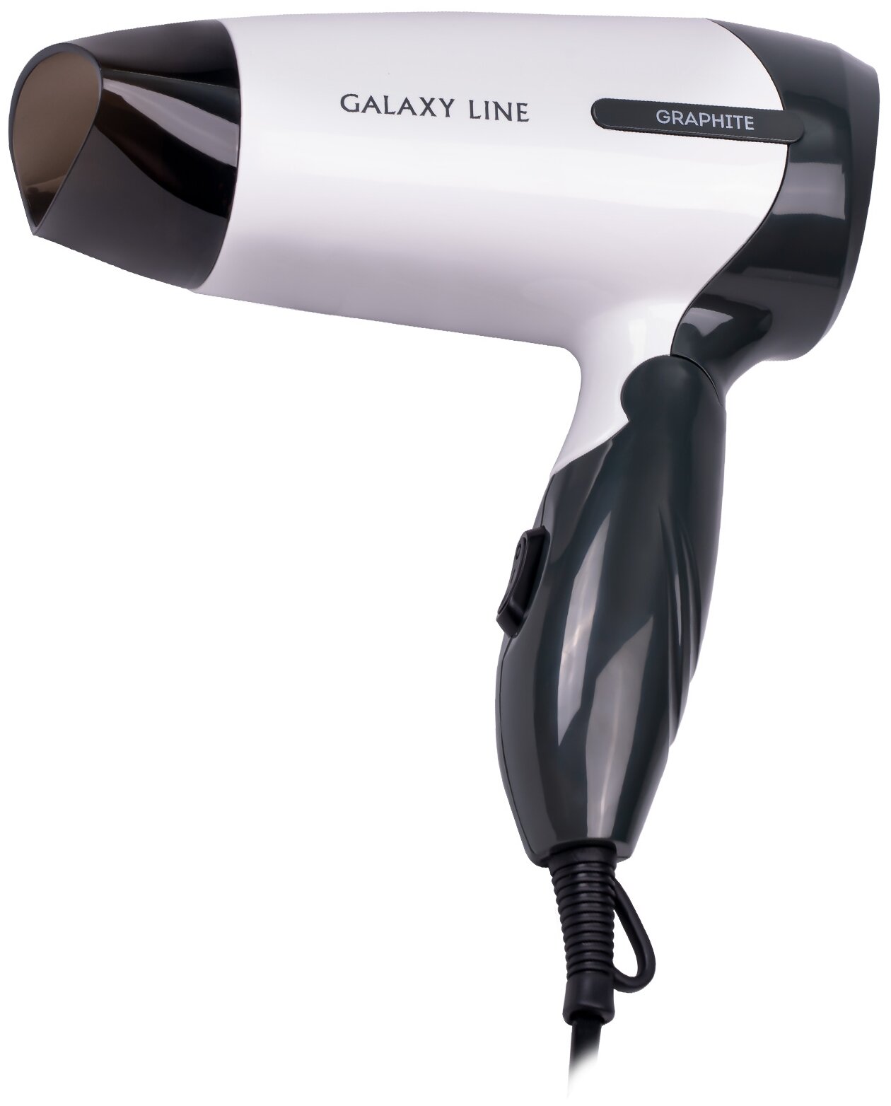 GALAXY LINE GL 4344 Фен для волос 1400Вт, 2 скорости потока воздуха, складная ручка, подвесная петля, 220-240 В, 50 Гц - фотография № 1