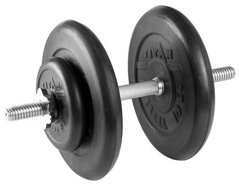 Гантель разборная 27 кг TITAN Barbell - d26, Комплектация №1 с железной ручкой