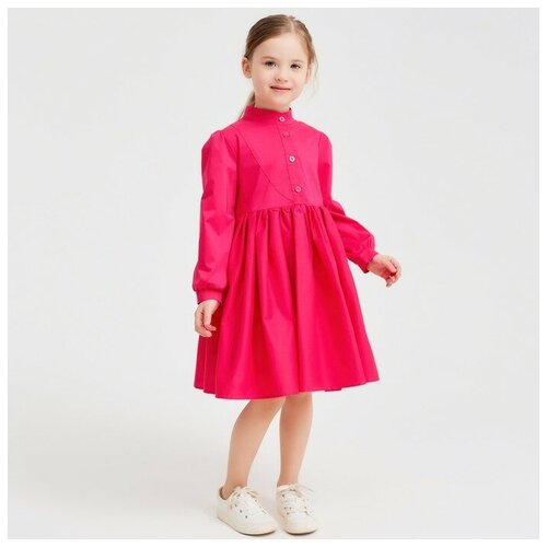 Платье Minaku, размер 32, розовый, фуксия школьный фартук minaku размер 122 фуксия розовый