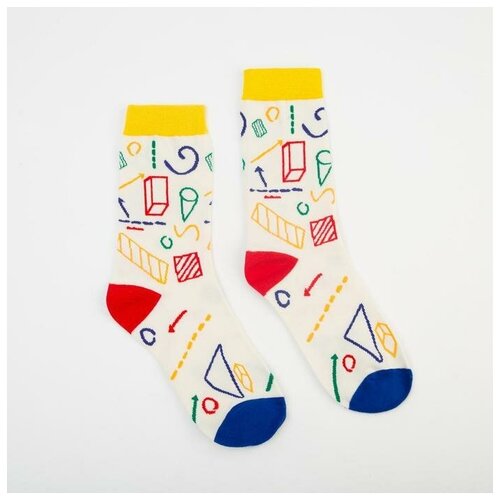 Носки Minaku, размер 41, бежевый, красный, желтый носки minaku размер 41 бежевый желтый