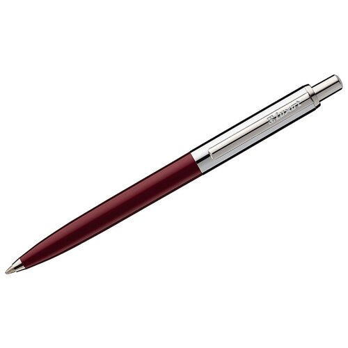Ручка шариковая Luxor Star синяя, 1,0мм, корпус бордовый, хром, кнопочный механизм, 10 штук