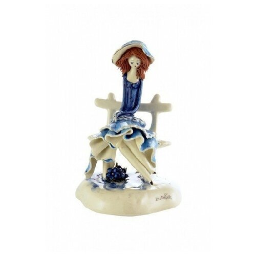 Статуэтка Дама в голубом на скамье Высота: 11 см ZamPiva Pastelceramica