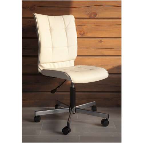 Кресло компьютерное без подлокотников Chair 1 бежевое кожаное 7623₽