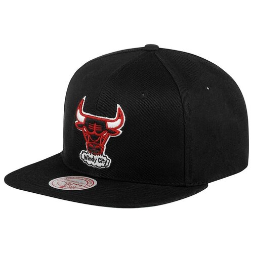 фото Бейсболка с прямым козырьком mitchell ness 6hssjs19079-cbublck chicago bulls nba, размер one mitchell & ness