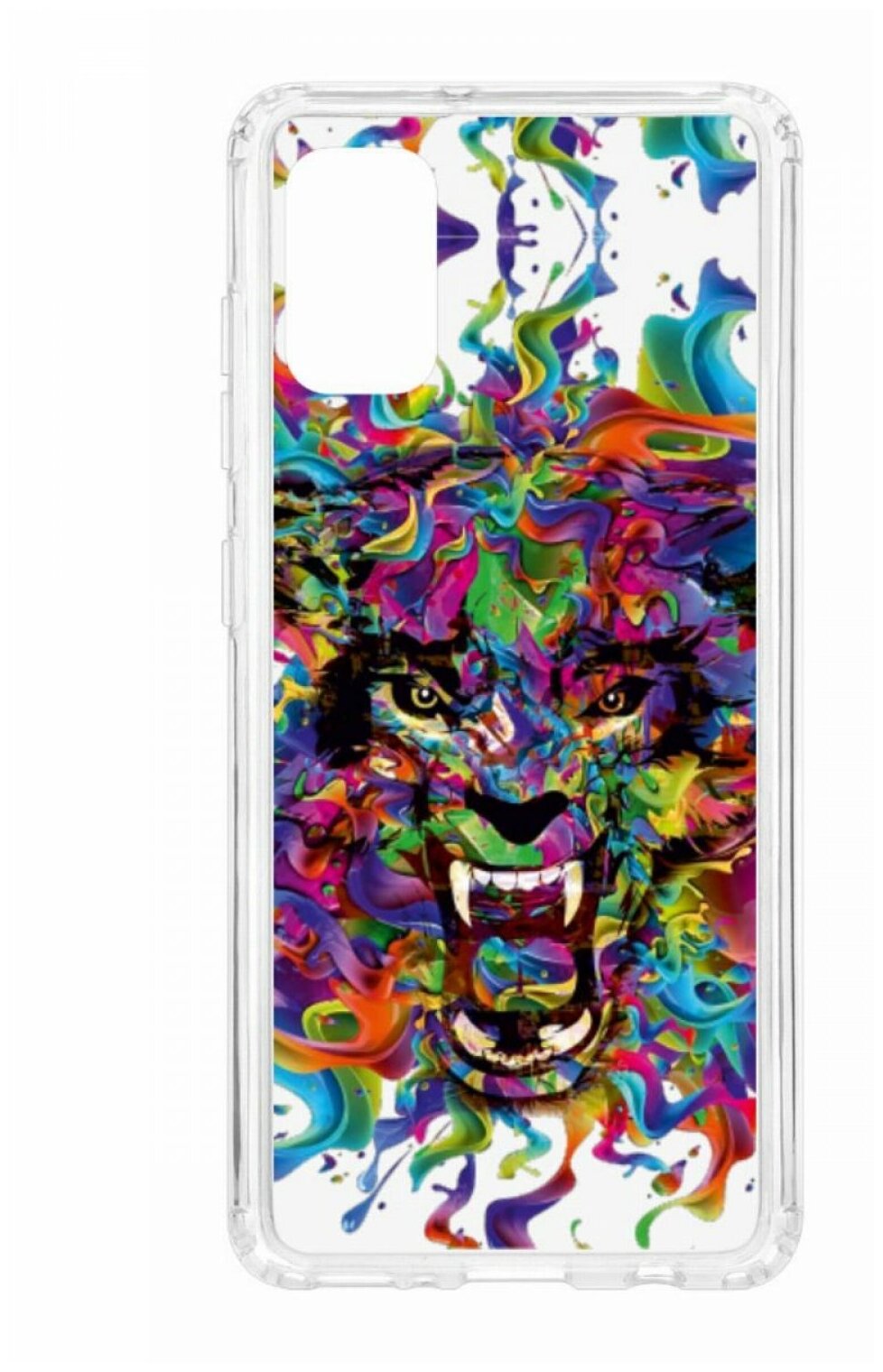 Чехол для Samsung Galaxy A41 Kruche Print Colored beast, противоударная пластиковая накладка с рисунком, силиконовый бампер с принтом и защитой камеры