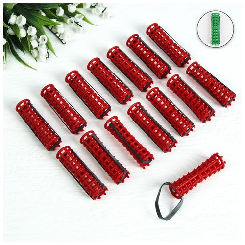 Бигуди на резинке d 15 см 15 шт цвет зелёный 910₽