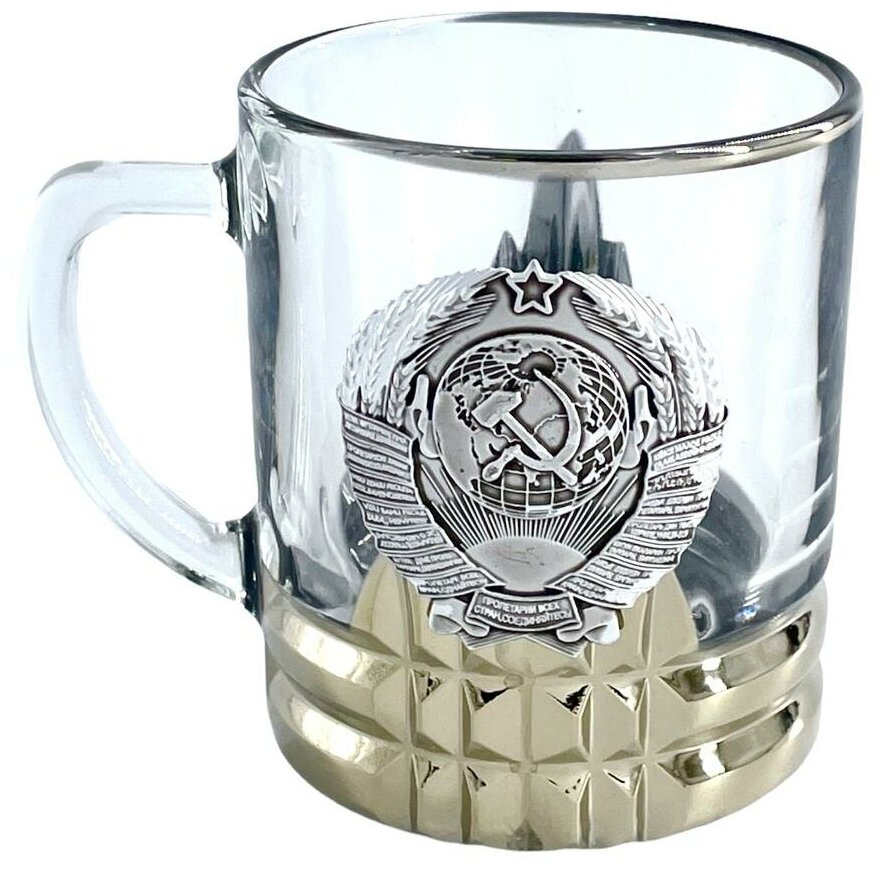 Кружка "Патриот" со значком герб СССР, серебро