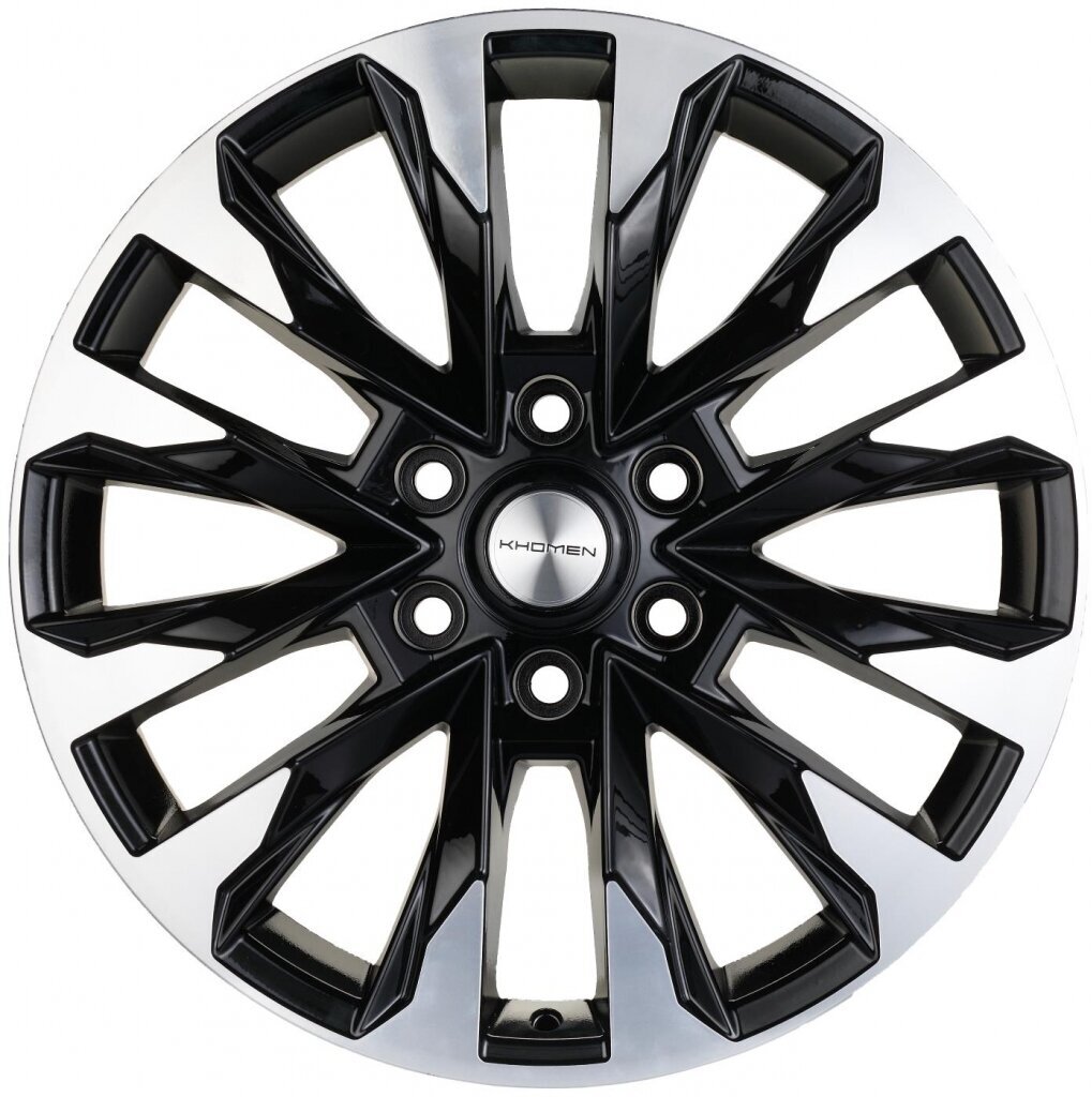 Литые колесные диски KHOMEN 2010 (20_LC 300) 8x20 6x139.7 ET60 D95.1 Чёрный глянцевый с полированной лицевой частью (107245)