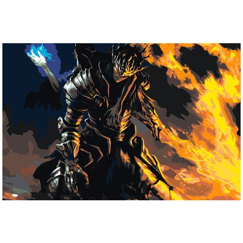 Картина по номерам Dark Souls Дарк Соулс: Лотрик и Лориан 3, Раскраска 40x60 см, Игры картина по номерам dark souls дарк соулс хранительница огня раскраска 40x60 см игры