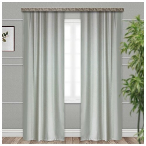 фото Штора портьерная "матовый" блэкаут 135х260 см - 2 шт, серый, пэ 100% 4881579 witerra