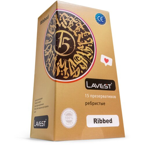 Презервативы LAVEST Ribbed 15 шт., 15 шт. презервативы lavest® romantic mix 7