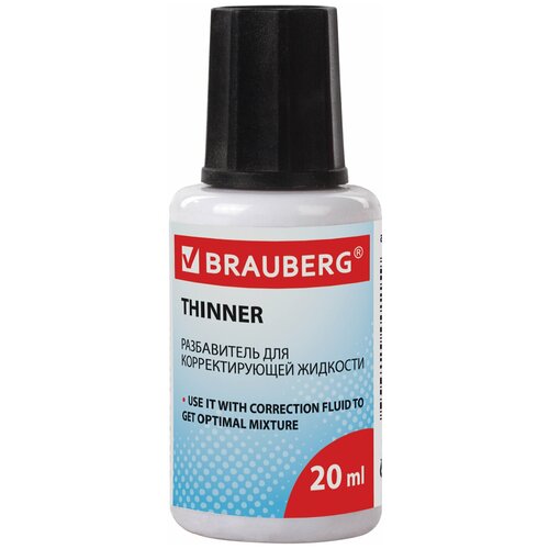 BRAUBERG Разбавитель для корректирующей жидкости brauberg, 20 мл, 220617, 10 шт.
