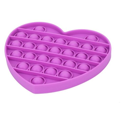 Антистресс игрушки/попит/симпл димпл/детские игрушки, форма сердце, сиреневый цвет, размер 12х12 см