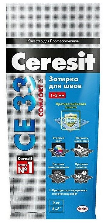 Затирка для плитки цементная Ceresit СЕ 33 Comfort 2 кг цвет №88 темно-синий