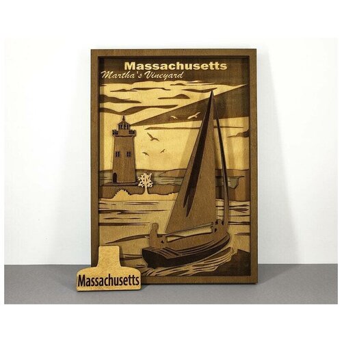 Чертеж, Панно многослойное, Америка / штат Массачусетс, DXF на ЧПУ лазер