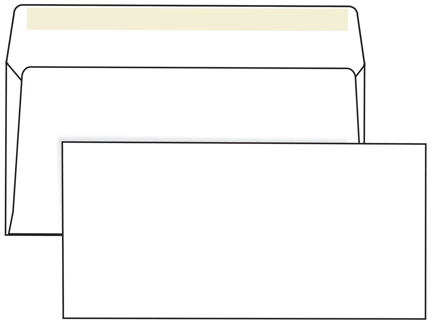 Конверты Е65 (110х220 мм), клей, 80 г/м2, комплект 1000 шт.