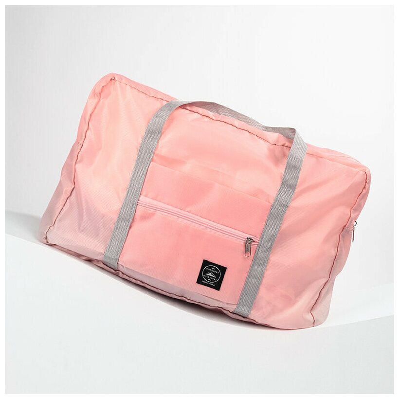 Сумка складная дорожная на чемодан на ручку водонепроницаемая 45х31х14; сумка дорожная женская ручная кладь для самолета; сумка чемодан, розовая