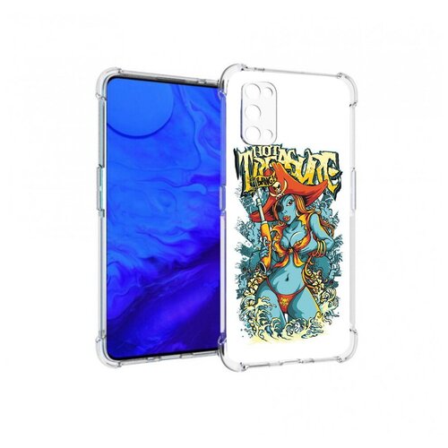 Чехол задняя-панель-накладка-бампер MyPads нарисованная синяя девушка комикс для Realme X7 противоударный