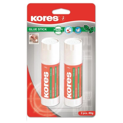 Kores Клей-карандаш 40г 2шт 2 шт. 40 г клей карандаш 40г kores 4штуки