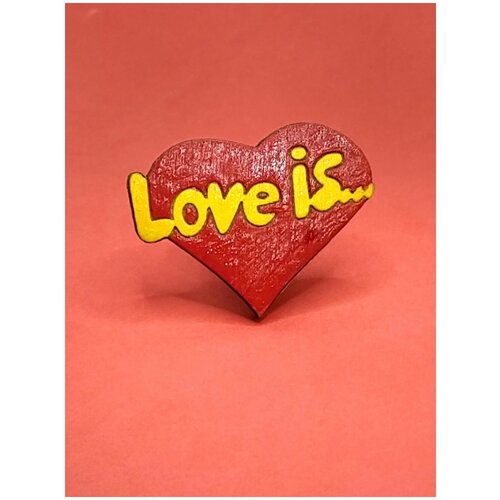 фото Любовь это, "лав из", парный подарок, сердце, значок деревянный, брошь на одежду, значок на рюкзак нет бренда