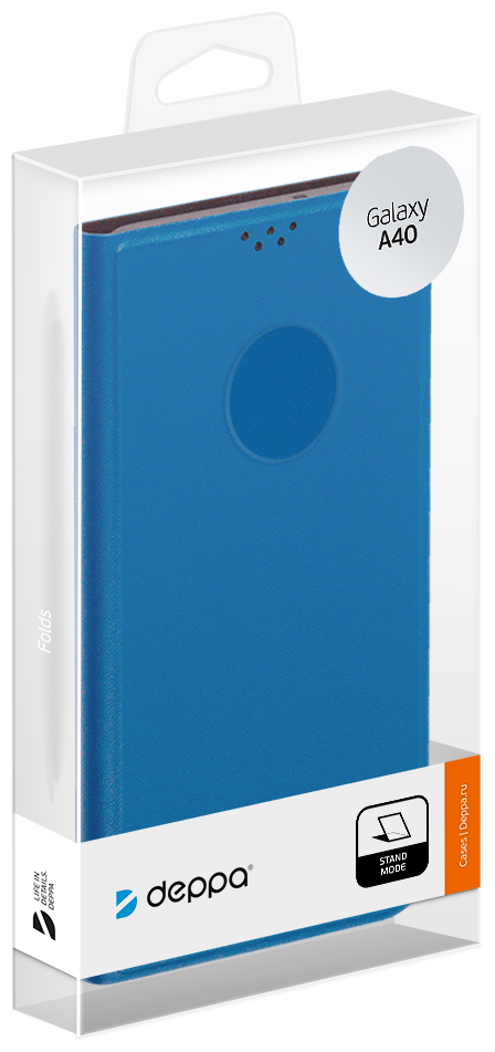 Чехол Deppa Book Cover для Samsung Galaxy A40 (2019) синий - фото №4