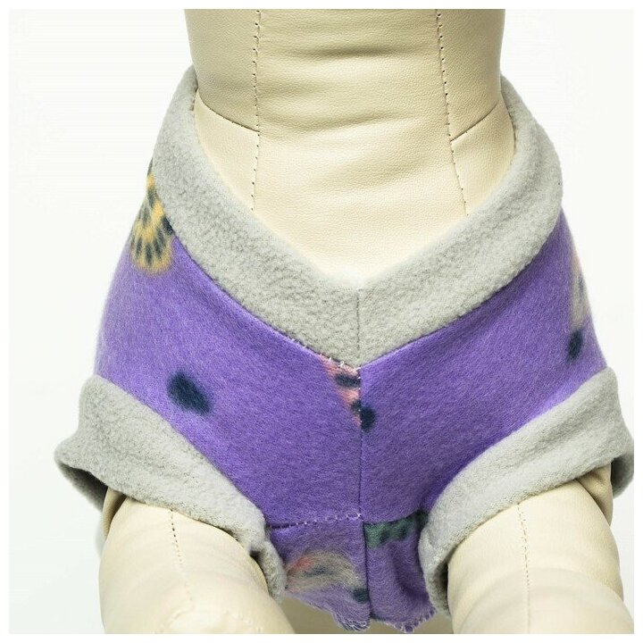 Толстовка с юбочкой "Ежики", размер XXL (ДС 45, ОШ 45, ОГ 55 см), серо-фиолетовая